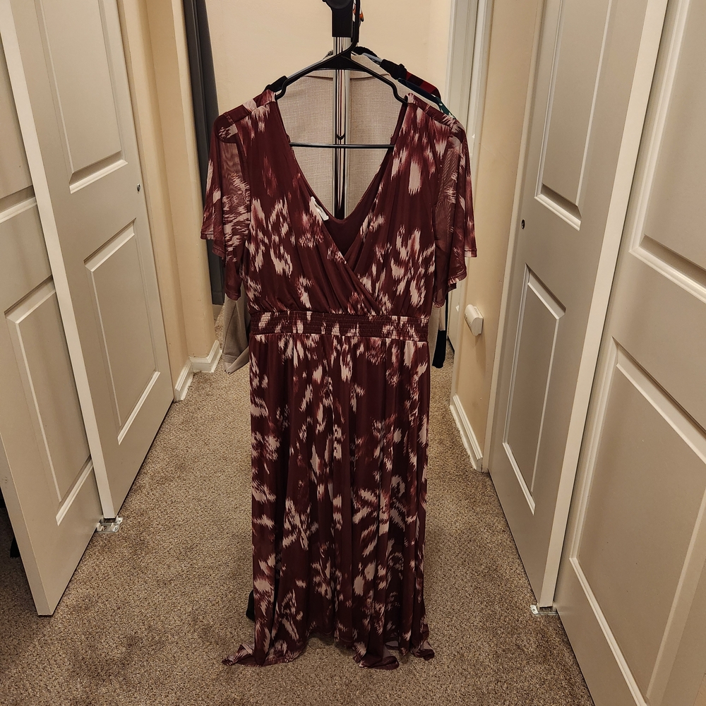 Maurices Burgundy Maxi Dress